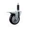 Service Caster 4'' Black Poly Swivel 1'' Expanding Stem Caster Total Lock Brake SCC-EXTTL20S414-PPUB-BLK-1 - alternate 1
